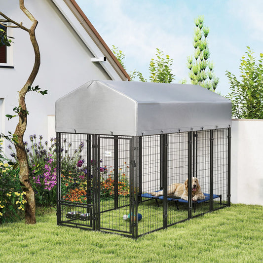 X 6' Outdoor Dog Kennel, Dog Kennel Outside Run with 360Â° Rotating