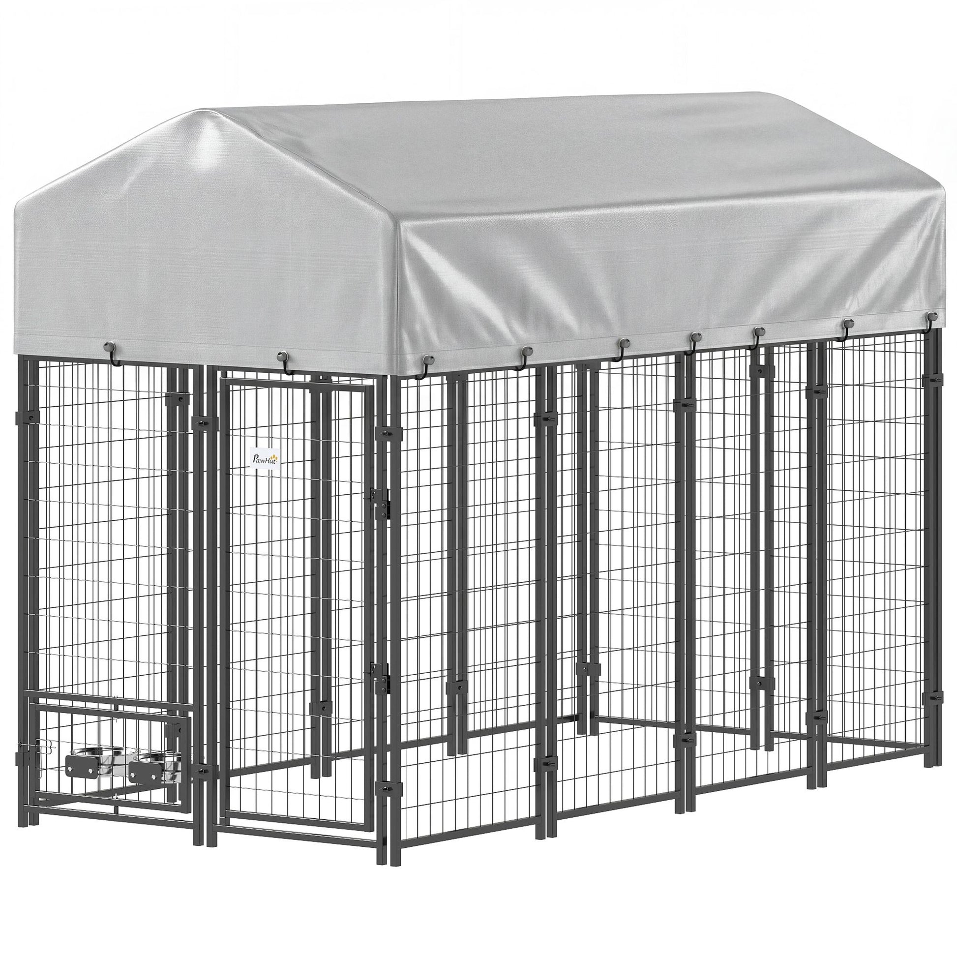 X 6' Outdoor Dog Kennel, Dog Kennel Outside Run with 360Â° Rotating