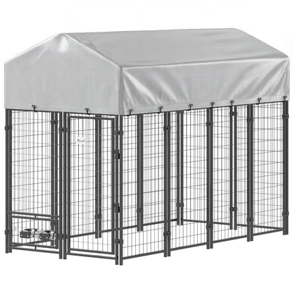 X 6' Outdoor Dog Kennel, Dog Kennel Outside Run with 360Â° Rotating
