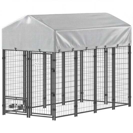 X 6' Outdoor Dog Kennel, Dog Kennel Outside Run with 360Â° Rotating