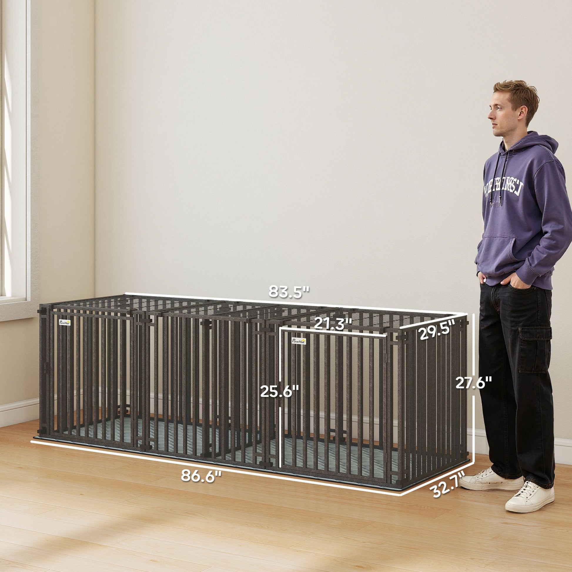 83"L Heavy Duty Dog Crate, Extra Large Dog Kennel with Divider