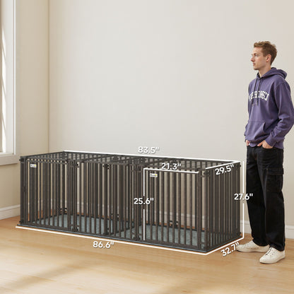 83"L Heavy Duty Dog Crate, Extra Large Dog Kennel with Divider