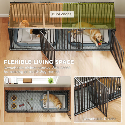 83"L Heavy Duty Dog Crate, Extra Large Dog Kennel with Divider