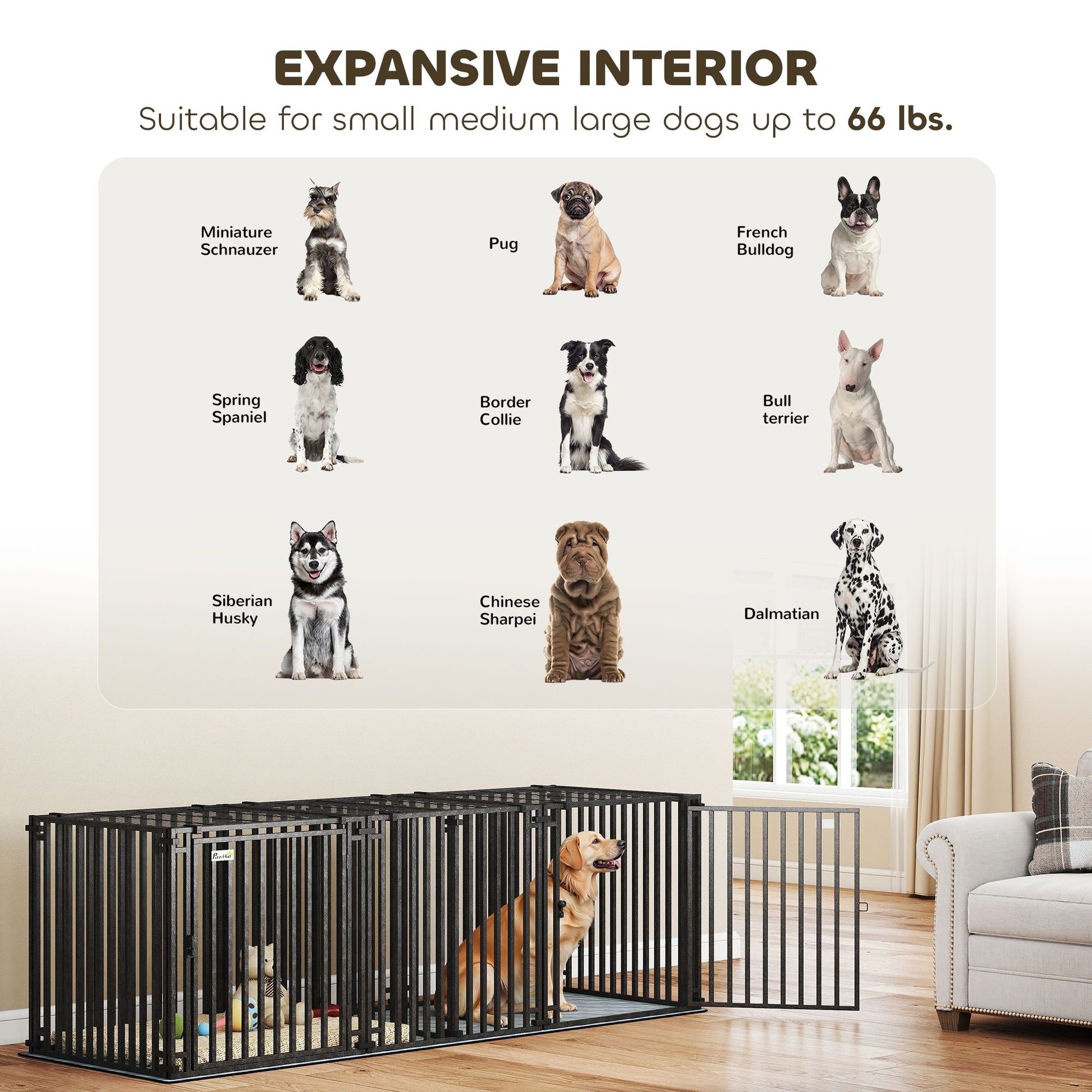 83"L Heavy Duty Dog Crate, Extra Large Dog Kennel with Divider