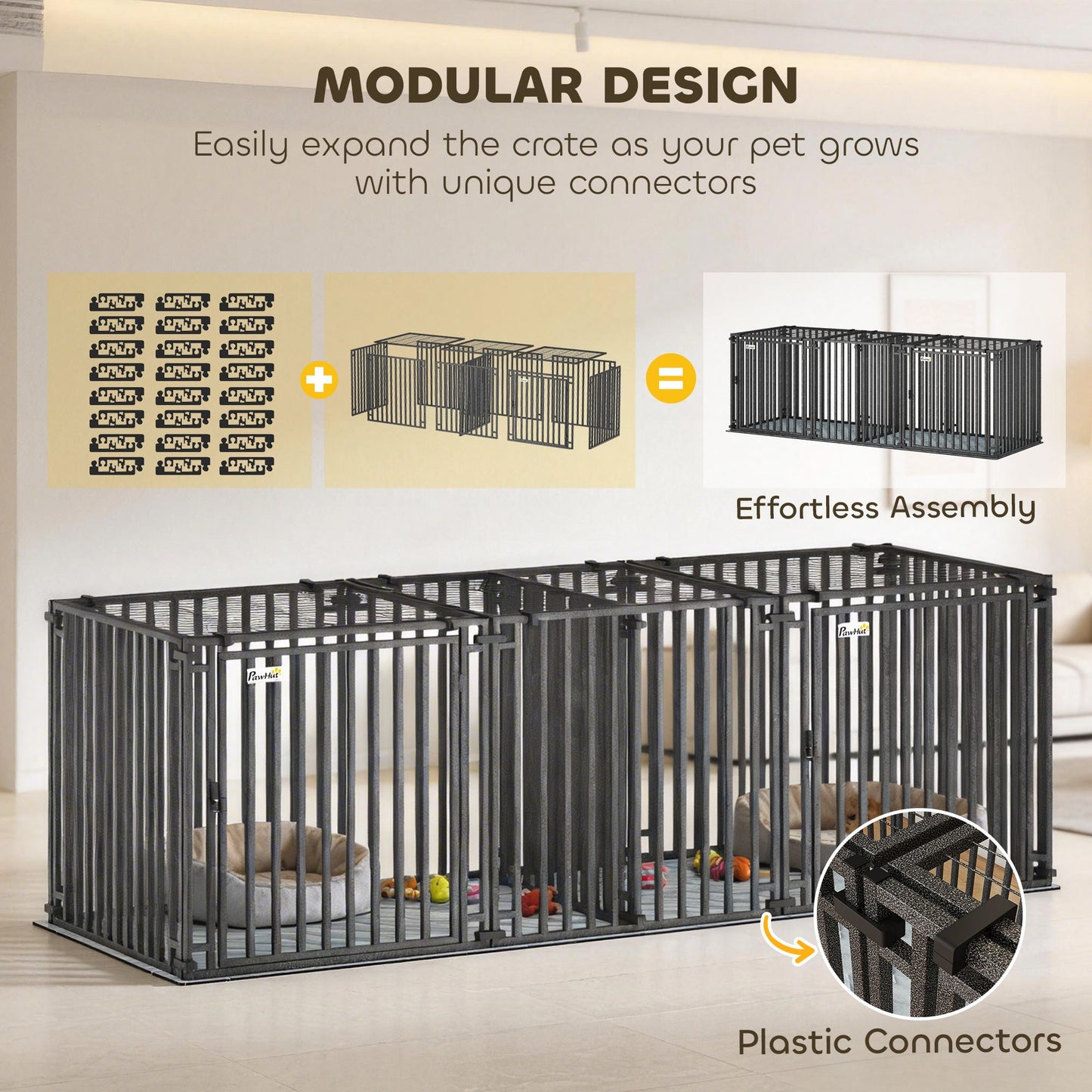 83"L Heavy Duty Dog Crate, Extra Large Dog Kennel with Divider
