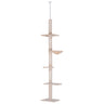 8.5' Vertical Cat Tree Adjustable Height Floor-to-Ceiling with 5
