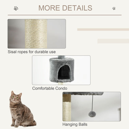 85.5" Adjustable Height Cat Tree Floor-to-Ceiling 4-Tier Climbing