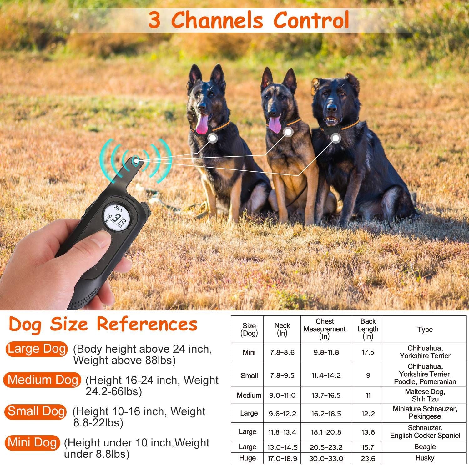 984FT Dog Training Collar IP65 Waterproof Pet Beep Vibration