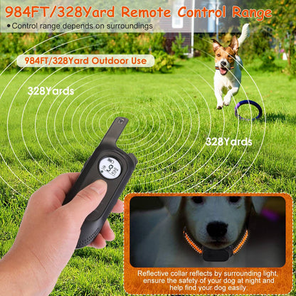 984FT Dog Training Collar IP65 Waterproof Pet Beep Vibration