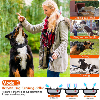990FT Range Dog Wireless Fence Remote Training Collar IPX6