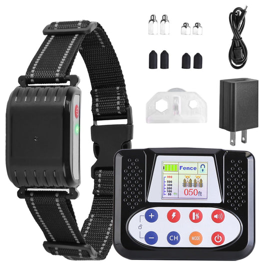 990FT Range Dog Wireless Fence Remote Training Collar IPX6