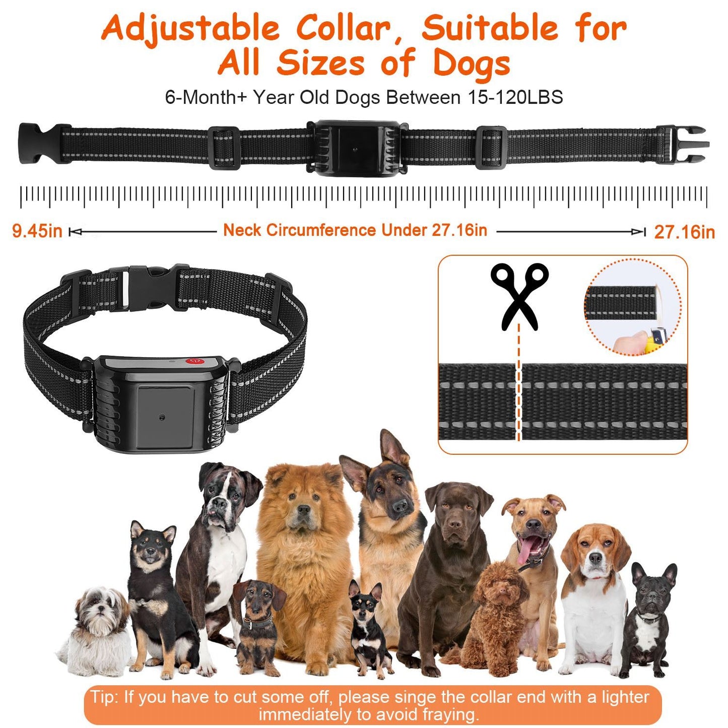 990FT Range Dog Wireless Fence Remote Training Collar IPX6