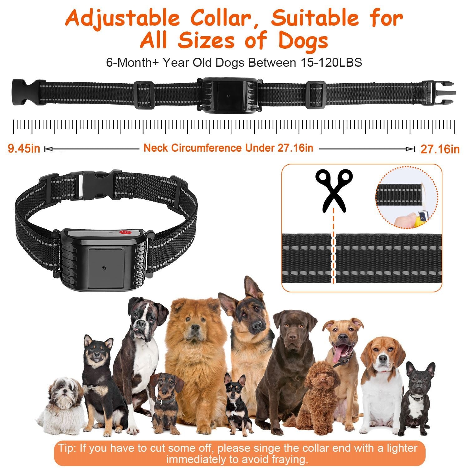 990FT Range Dog Wireless Fence Remote Training Collar IPX6