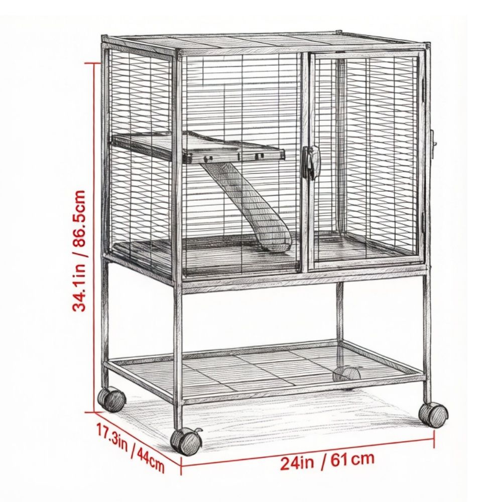 Animal Cage with Non-Slip and Easy to Clean for Outdoor