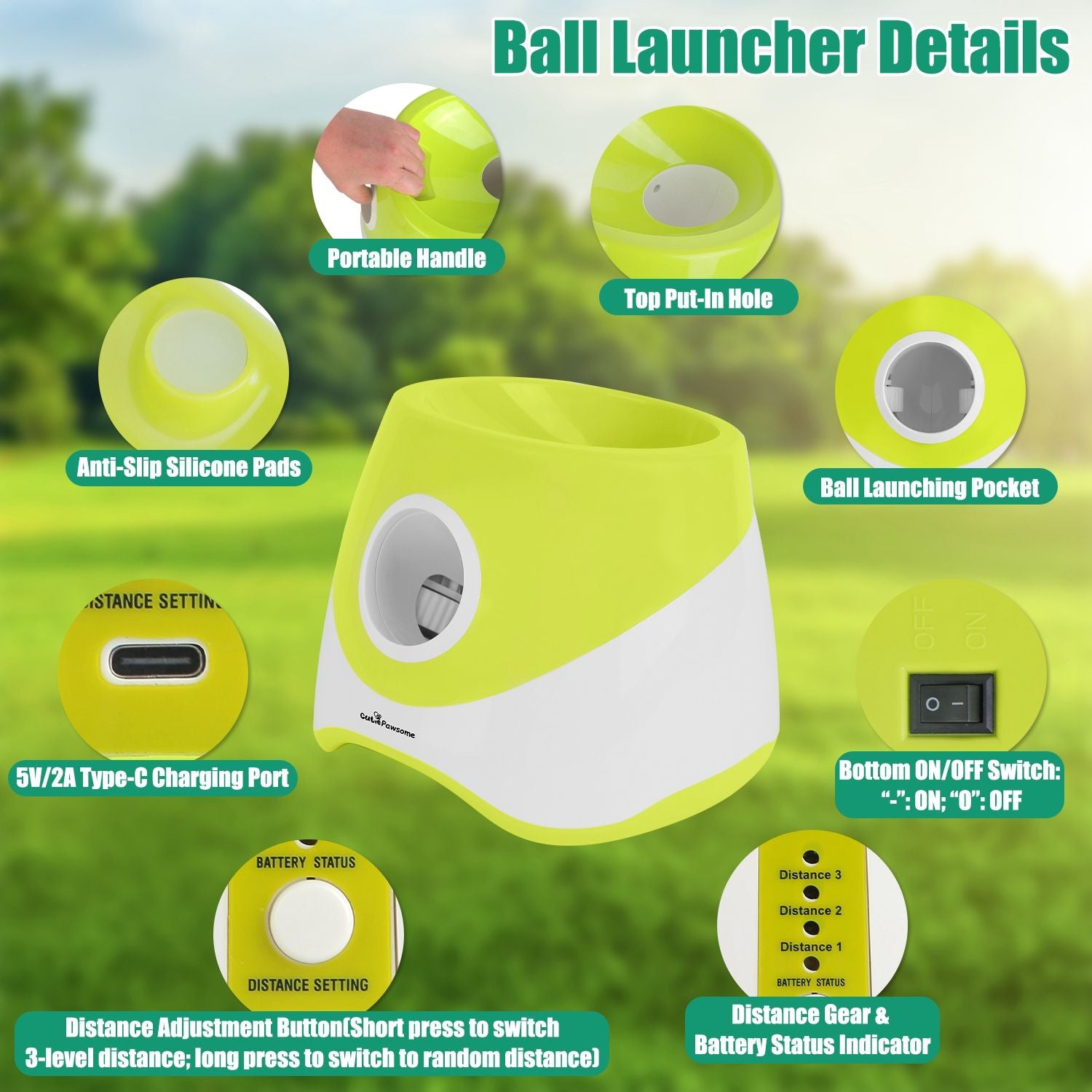 Automatic Dog Ball Launcher Rechargeable Interactive Pet Ball