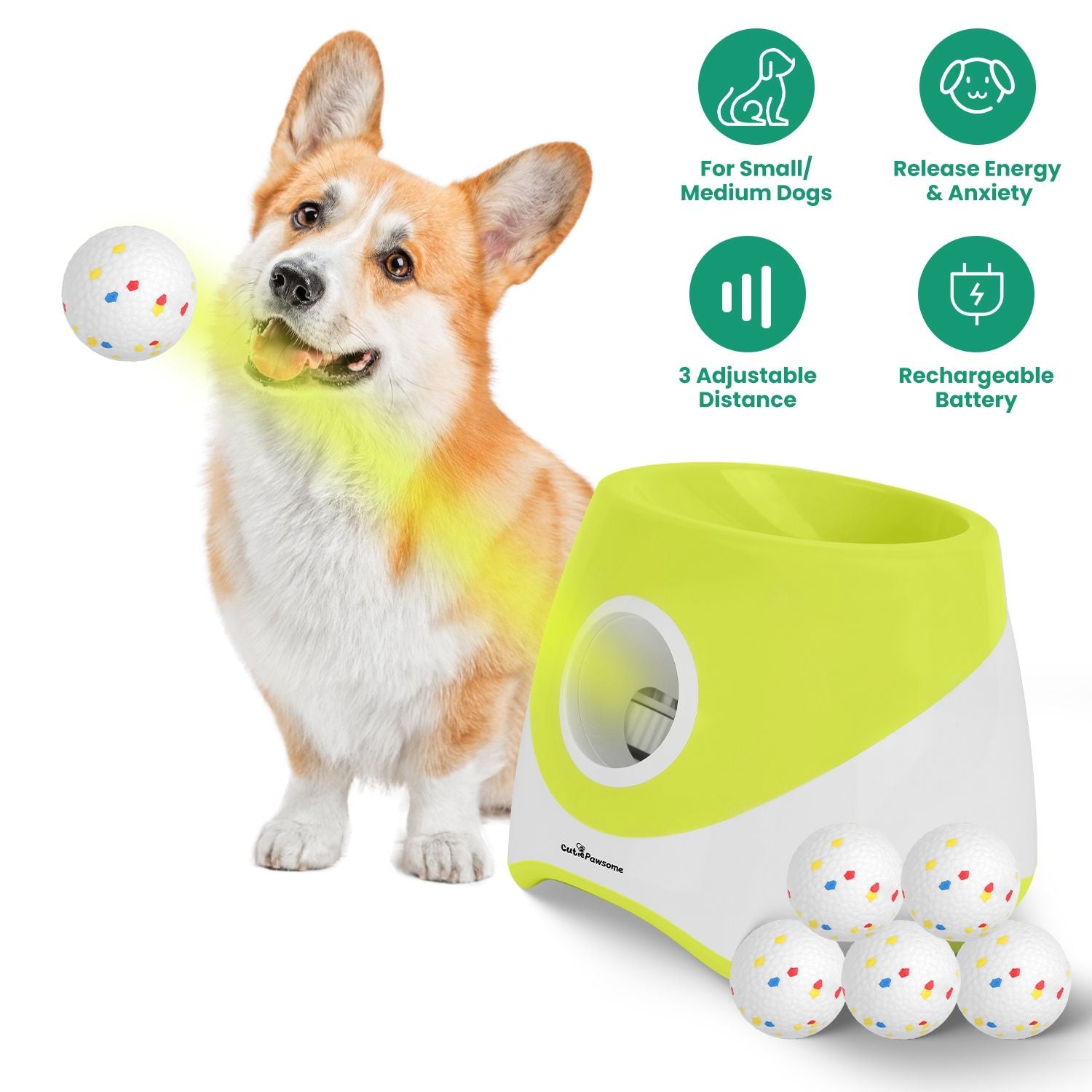 Automatic Dog Ball Launcher Rechargeable Interactive Pet Ball