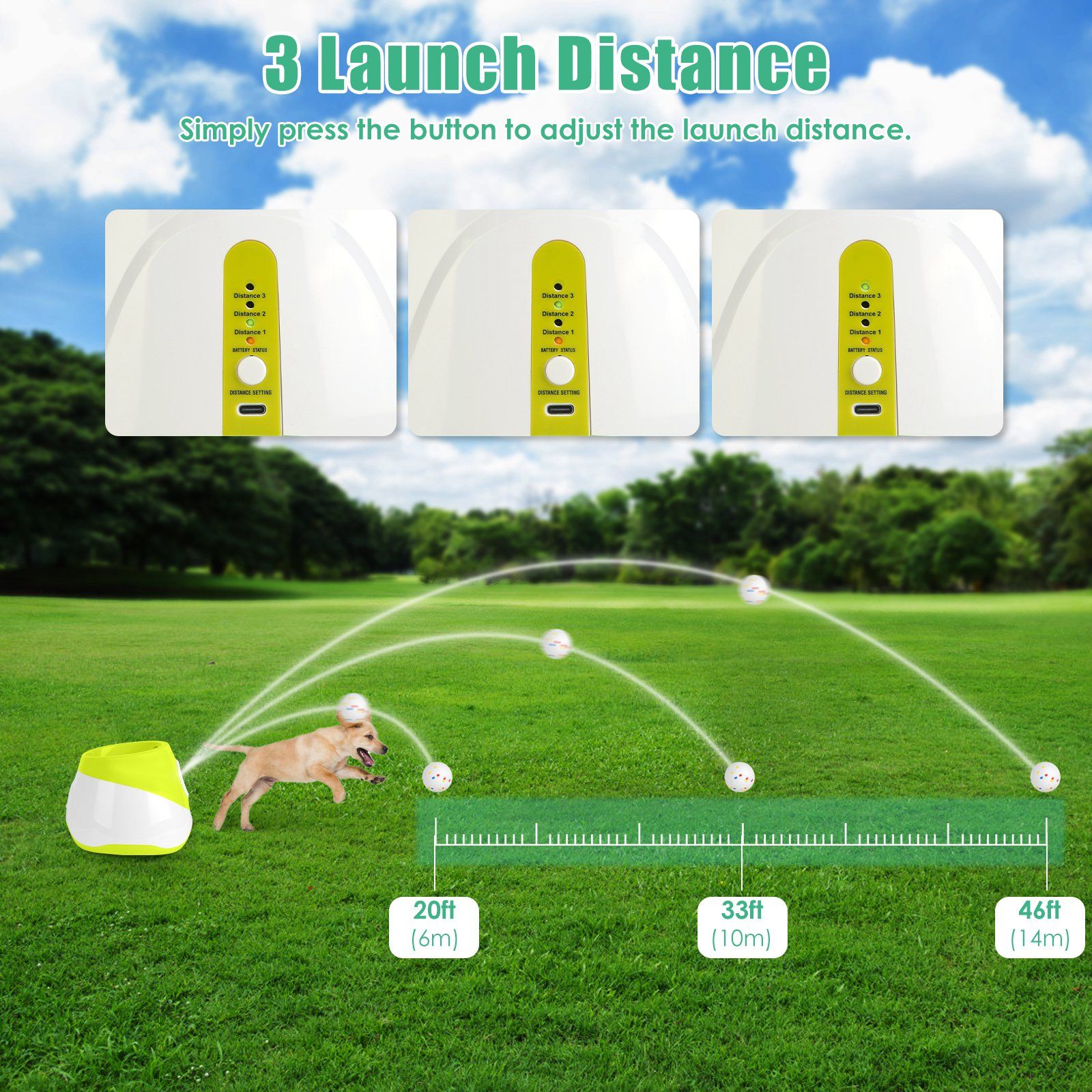 Automatic Dog Ball Launcher Rechargeable Interactive Pet Ball