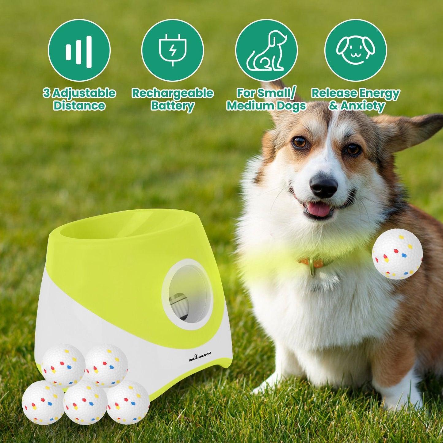 Automatic Dog Ball Launcher Rechargeable Interactive Pet Ball