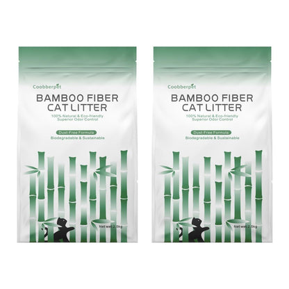 Bamboo Fiber Cat Litter 5kg, Natural Clumping Cat Litter with Odor
