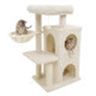 Beige 33.5" Multi-Level Cat Tree with 2-Tier Condo, Sisal