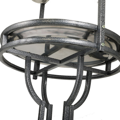 Bird Stand Rack with Solid Wood Perch, Feeding Bowls, Waste Tray