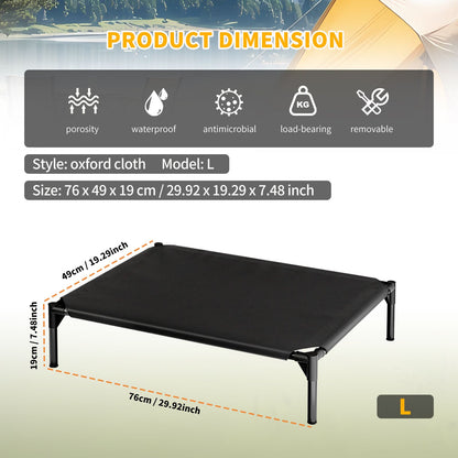 Breathable Raised Oxford Pet Bed Fits Small to Large Dogs
