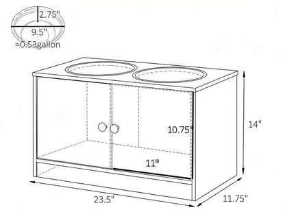 Brown Elevated Dog Bowls with Storage Cabinet Raised Dog Bowl Stand