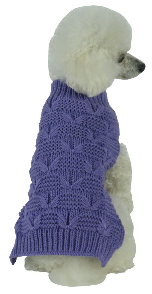 Butterfly Stitched Heavy Cable Knitted Fashion Turtle Neck Dog