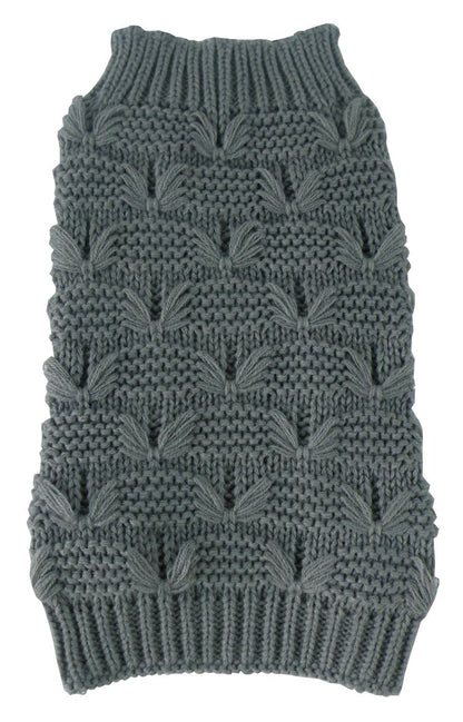 Butterfly Stitched Heavy Cable Knitted Fashion Turtle Neck Dog