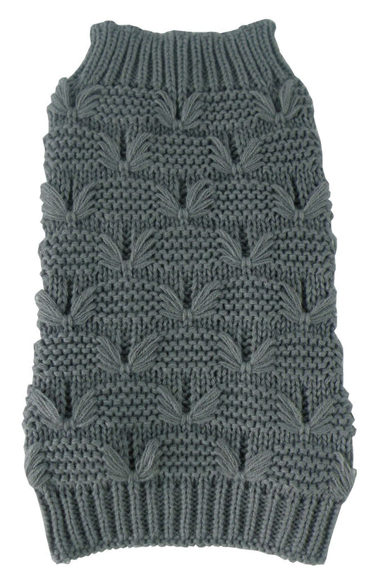 Butterfly Stitched Heavy Cable Knitted Fashion Turtle Neck Dog