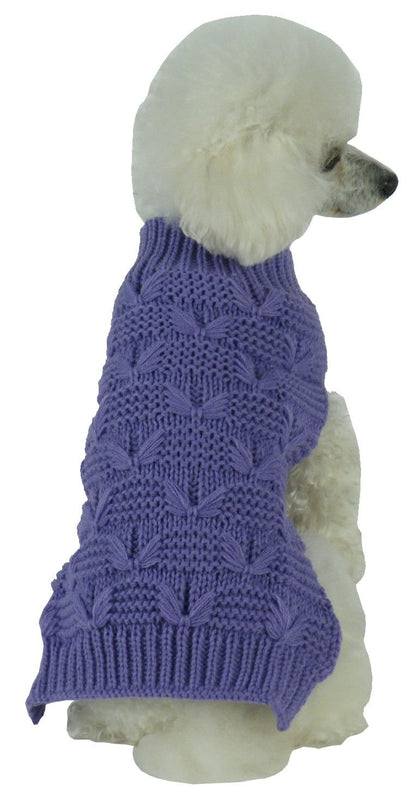 Butterfly Stitched Heavy Cable Knitted Fashion Turtle Neck Dog