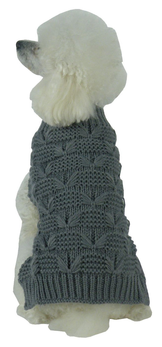Butterfly Stitched Heavy Cable Knitted Fashion Turtle Neck Dog