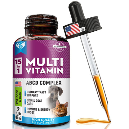 15-in-1 Multivitamin Liquid for Dogs & Cats, Glucosamine 60 ml