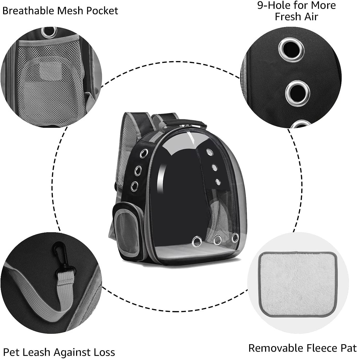 Cat Backpack Carrier Bubble Bag; Small Dog Backpack Carrier