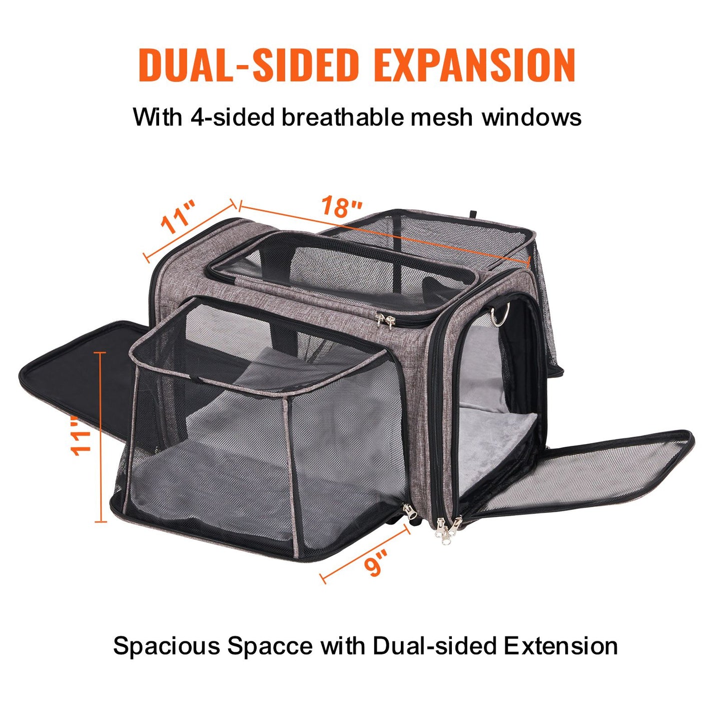 Cat Carrier with Wheels, Airline Approved Rolling Pet Carrier