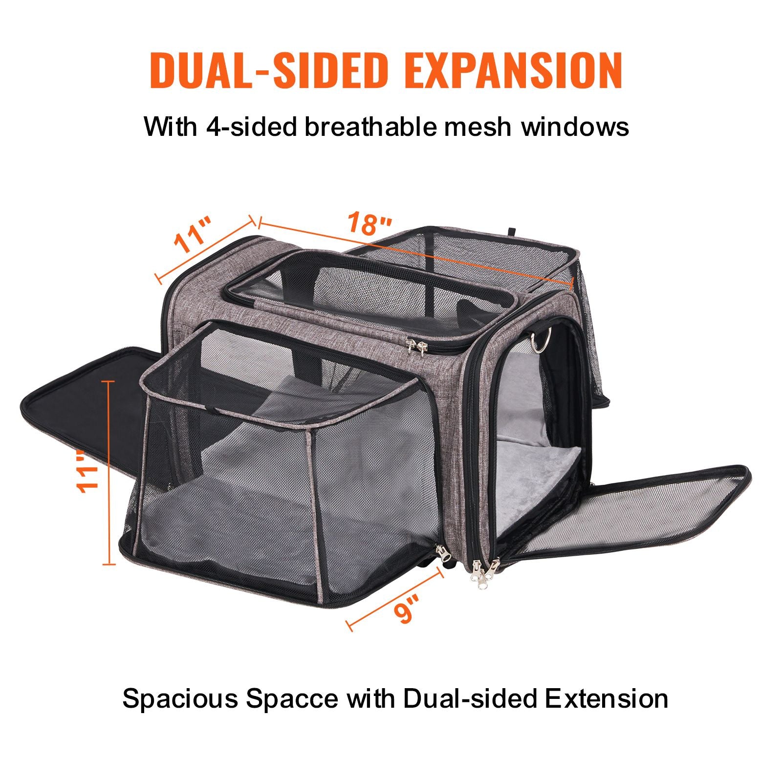Cat Carrier with Wheels, Airline Approved Rolling Pet Carrier
