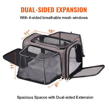 Cat Carrier with Wheels, Airline Approved Rolling Pet Carrier
