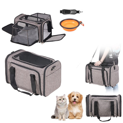 Cat Carrier with Wheels, Airline Approved Rolling Pet Carrier