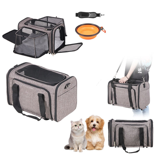 Cat Carrier with Wheels, Airline Approved Rolling Pet Carrier