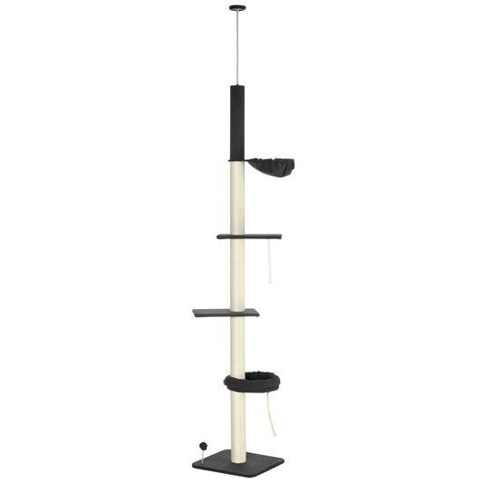 Cat Climbing Tower Floor to Ceiling 5-Tier Adjustable 95' '