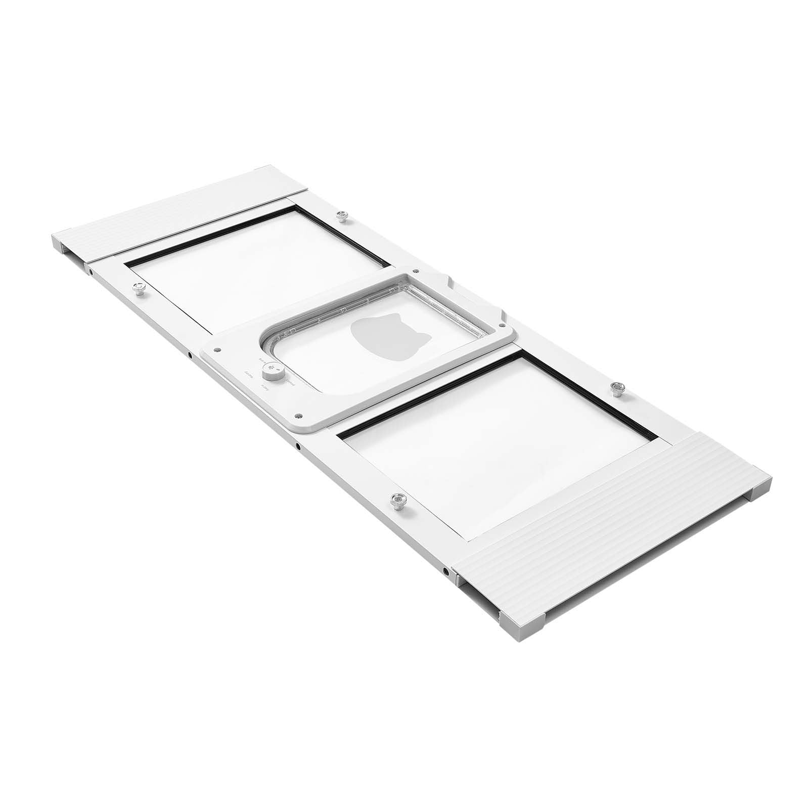 Cat Door for Window, Adjustable to Fit Window Width 35, 4 Secure