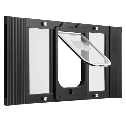 Cat Door for Window with Adjustable Length for Indoor