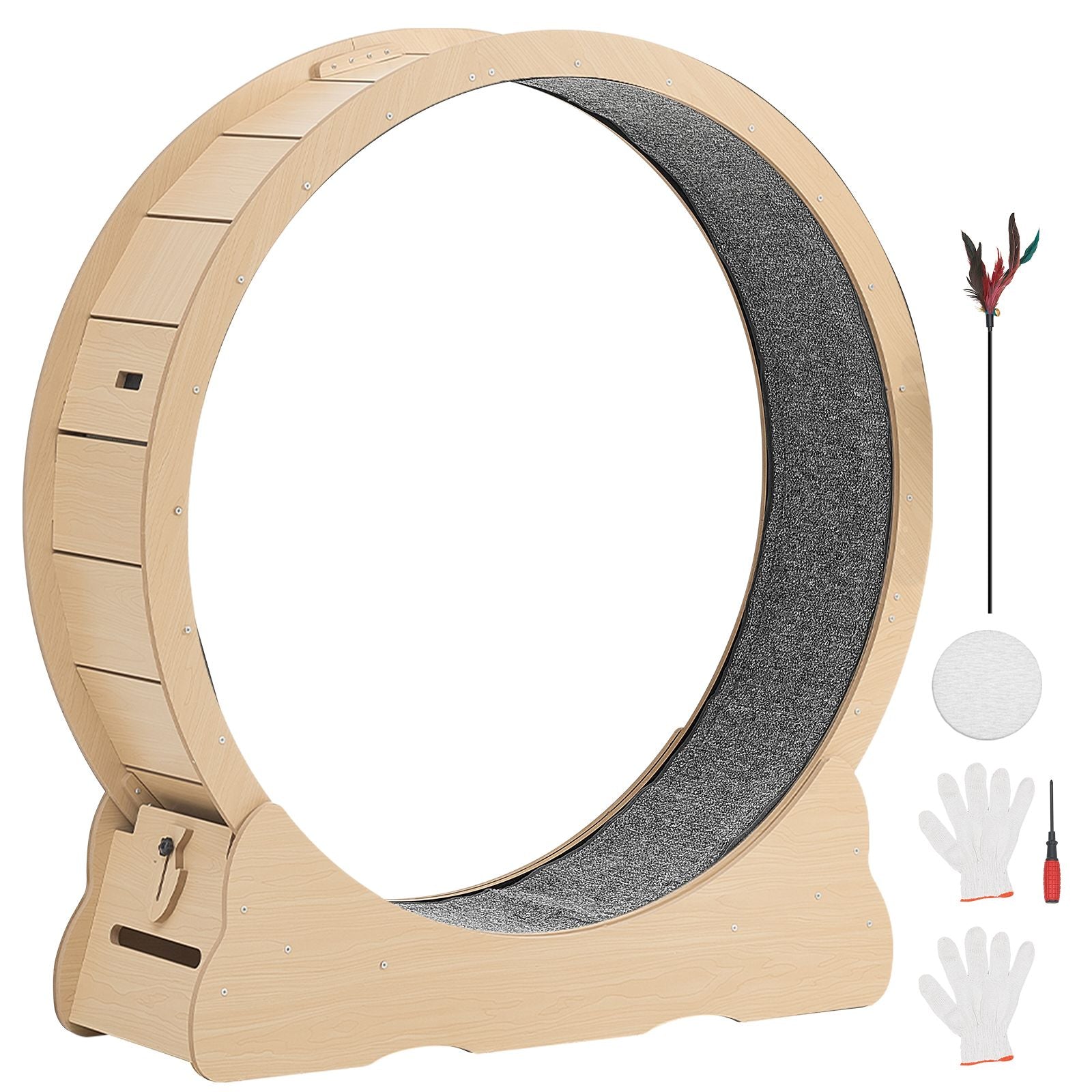 Cat Exercise Wheel, 48 in Wooden Cat Running Wheel for Indoor Cats