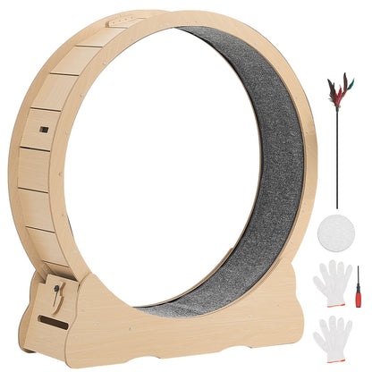 Cat Exercise Wheel, 48 in Wooden Cat Running Wheel for Indoor Cats