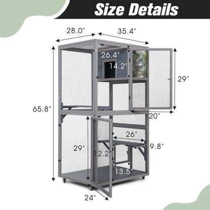 Cat House Catio Outdoor Enclosure with Platforms, 66'' Cat Condos