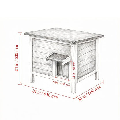 Cat House with Easy to Clean and Waterproof Asphalt for Outdoor