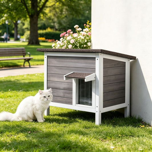 Cat House with Easy to Clean and Waterproof Asphalt for Outdoor