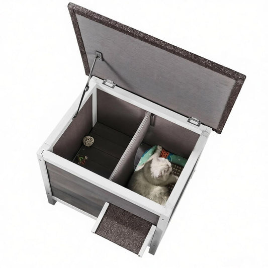 Cat House with Easy to Clean and Waterproof Asphalt for Outdoor