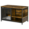 Cat Kennel End Table with Cushion Sliding Doors Wood Steel