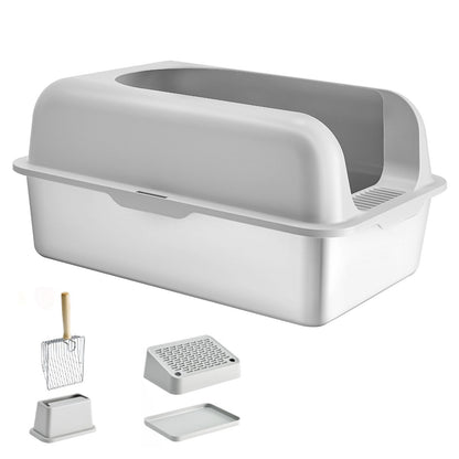 Cat Litter Box, 6 Inches Deep, XL Extra Large Stainless Steel Cat